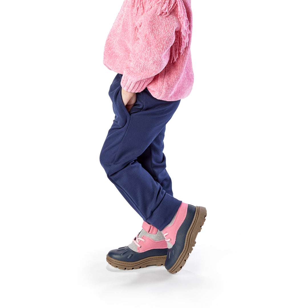 Pockets: Extra long and slim knit joggers for toddlers / navy