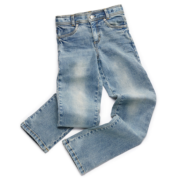 Kids Slim-Fit Distressed Wash Denim Jeans
