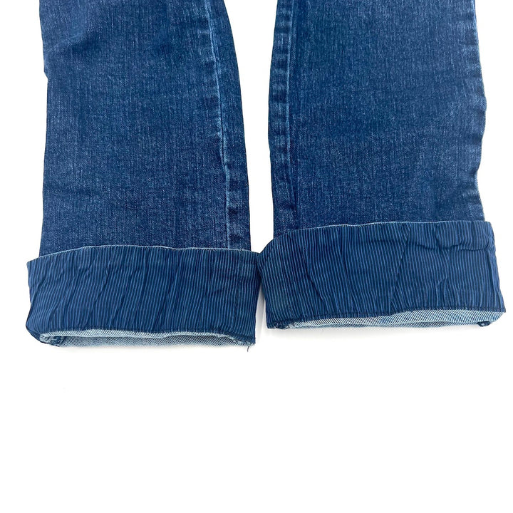 ♻️ Preloved: Cuffed Denim: Striped / Size: Maroon B