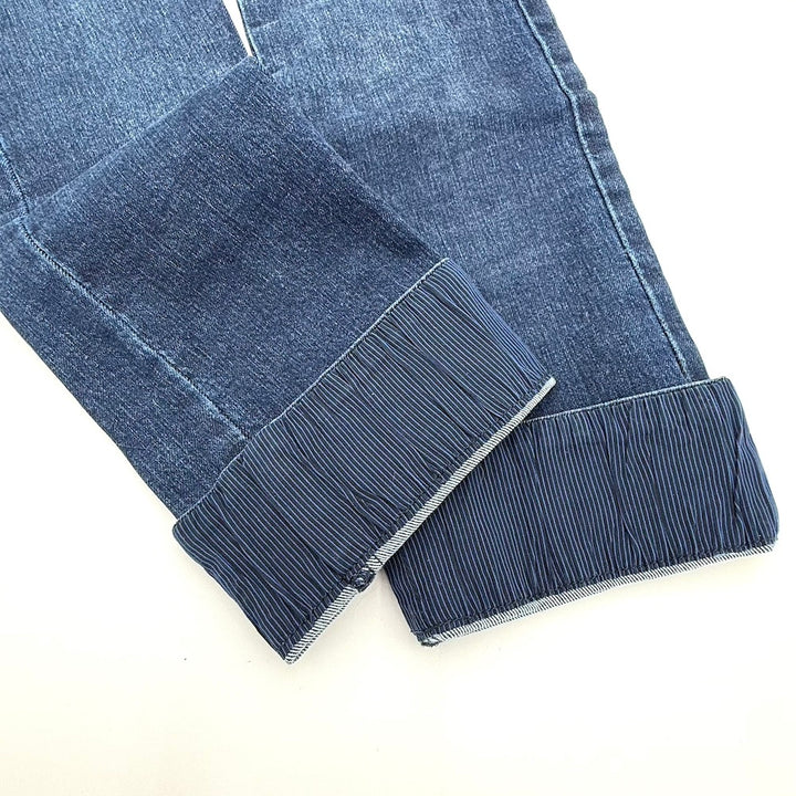 ♻️ Preloved: Cuffed Denim: Striped / Size: Cobalt B