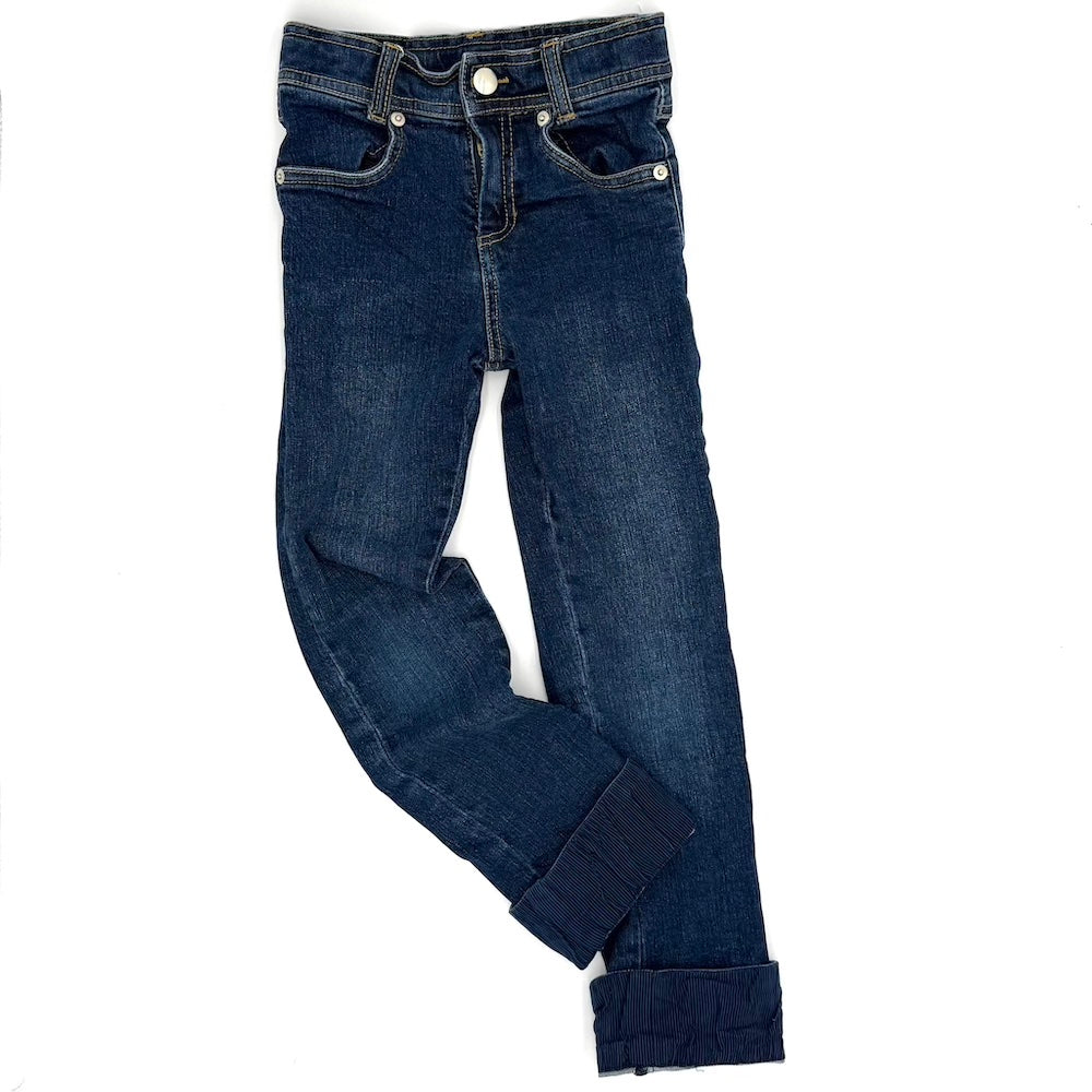 ♻️ Preloved: Cuffed Denim: Striped / Size: Teal A