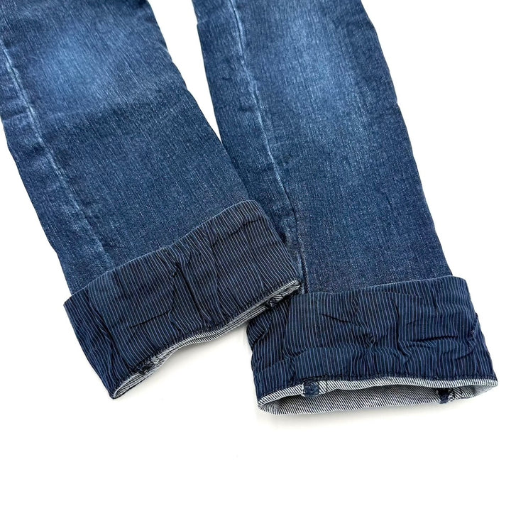 ♻️ Preloved: Cuffed Denim: Striped / Size: Teal A