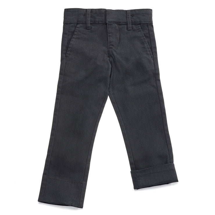 Boys & Girls Extra Slim Fit Chinos for Tall Slender Kids in Black