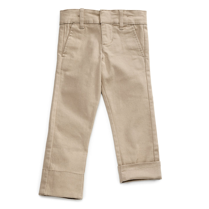 Extra Slim Twill School Uniform Pant with Adjustable Waist and Length