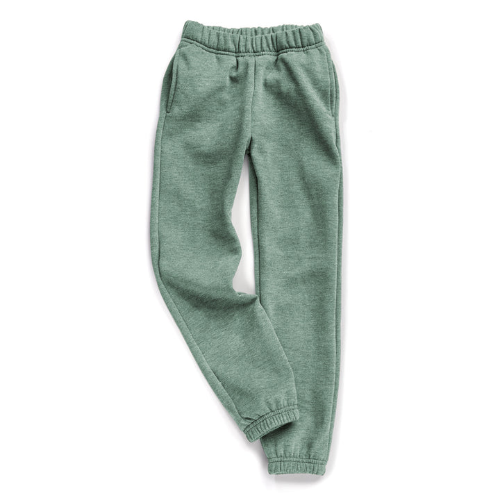 Green Fleece Sweatpants on White Back Ground 