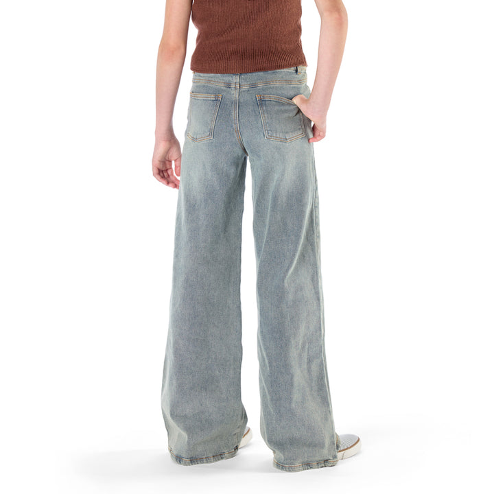 Back view of Pants for Peanuts Wide Leg Jeans for tall and skinny young girl