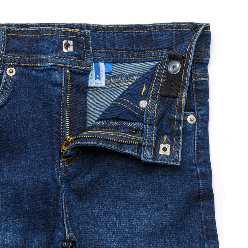 Adjustable Waist + Hook and Eye Closure Kids Slim Jeans