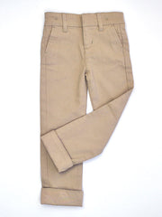 Slim-Fit School Uniform Pants: Adjustable Waist Twill / Boys