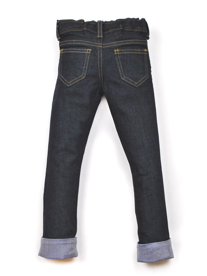 Slim-Fit Kids Jeans with Chevron Cuff for Adjustable Added Length