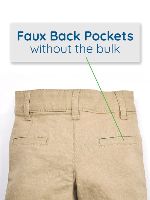 Khaki pants with back pockets online