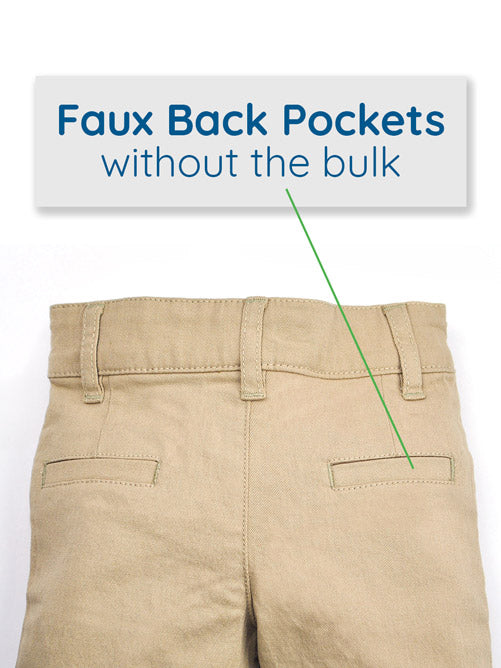 Kids Extra Slim-Fit Chinos / Tan and Black / Back Pocket / Pants for Peanuts