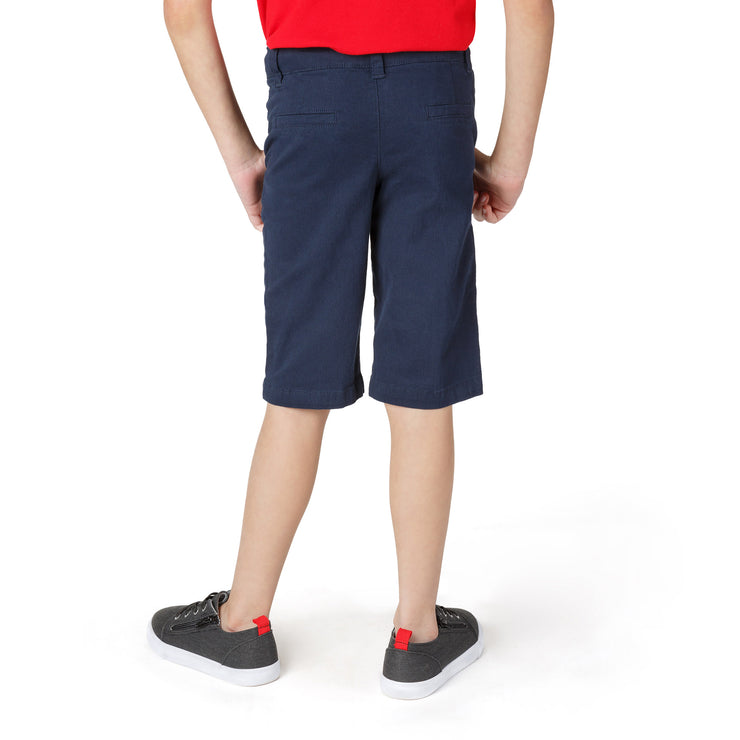 Kids Slim-Fit Twill Uniform Shorts / Flat Front / Extra Long / Discontinued