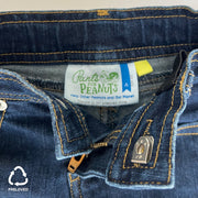 Preloved Slim-Fit Denim Jeans with Peanut Pinstripe Cuff [Size Yellow A]